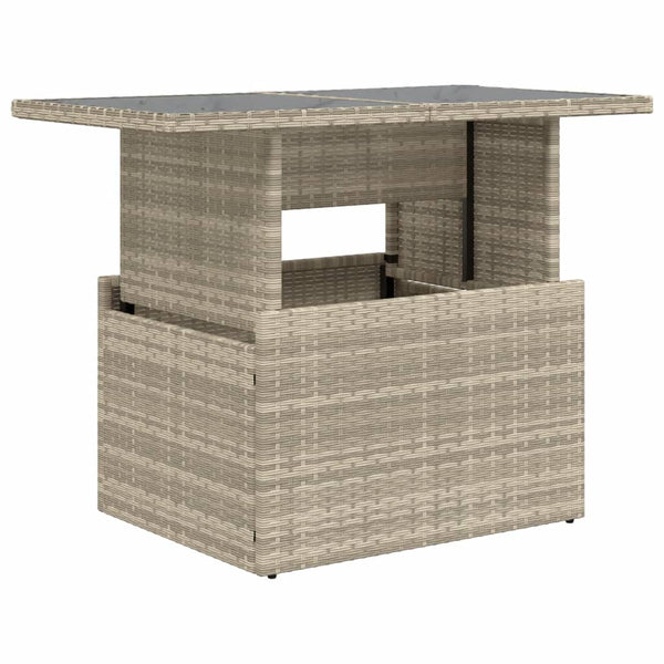 Gartentisch Poly Rattan Hellgrau 100x55 cm