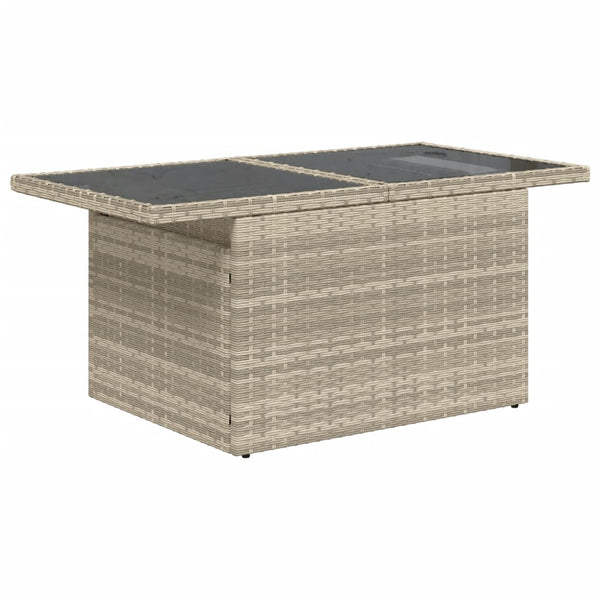 Gartentisch Poly Rattan Hellgrau 100x55 cm