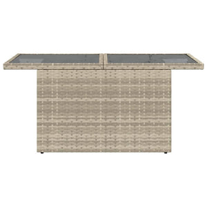 Gartentisch Poly Rattan Hellgrau 100x55 cm