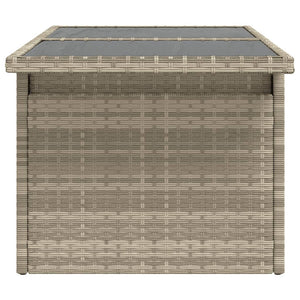 Gartentisch Poly Rattan Hellgrau 100x55 cm