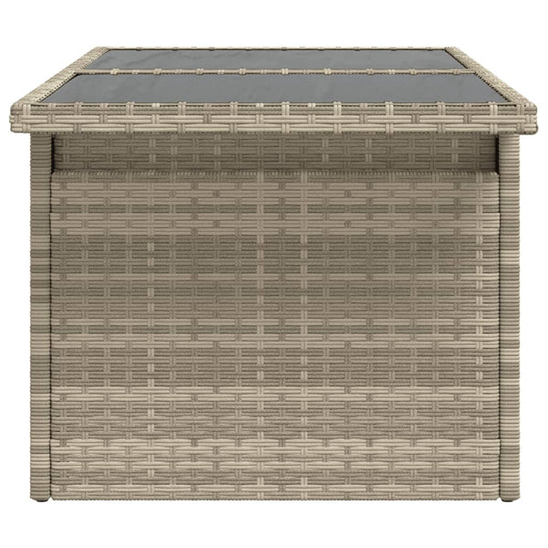 Gartentisch Poly Rattan Hellgrau 100x55 cm