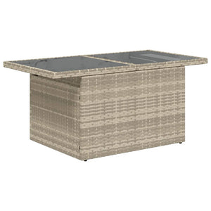 Gartentisch Poly Rattan Hellgrau 100x55 cm