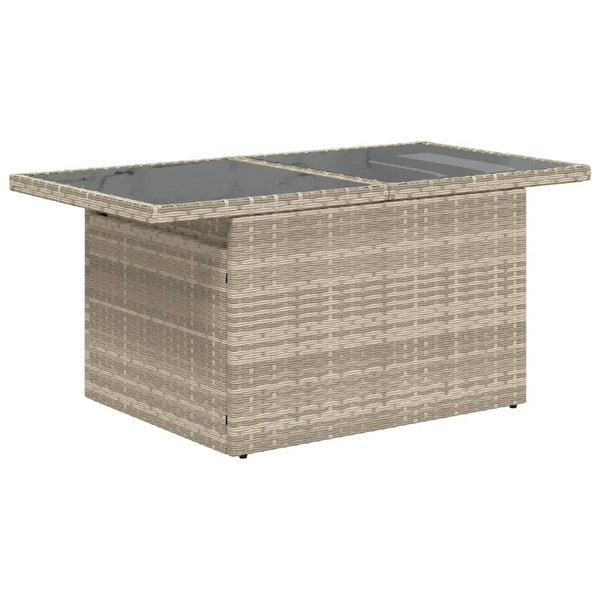 Gartentisch Poly Rattan Hellgrau 100x55 cm