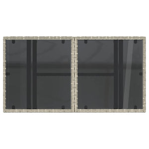 Gartentisch Poly Rattan Hellgrau 100x55 cm