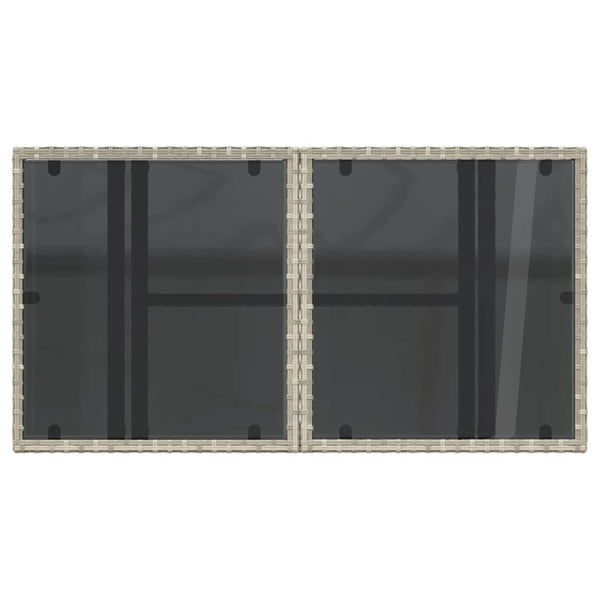 Gartentisch Poly Rattan Hellgrau 100x55 cm