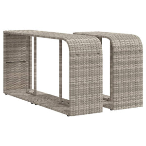 Poly Rattan Outdoor Regale, 2er-Set Hellgrau