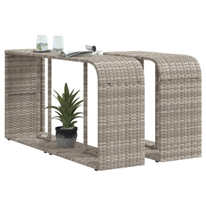 Poly Rattan Outdoor Regale, 2er-Set Hellgrau