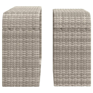 Poly Rattan Outdoor Regale, 2er-Set Hellgrau
