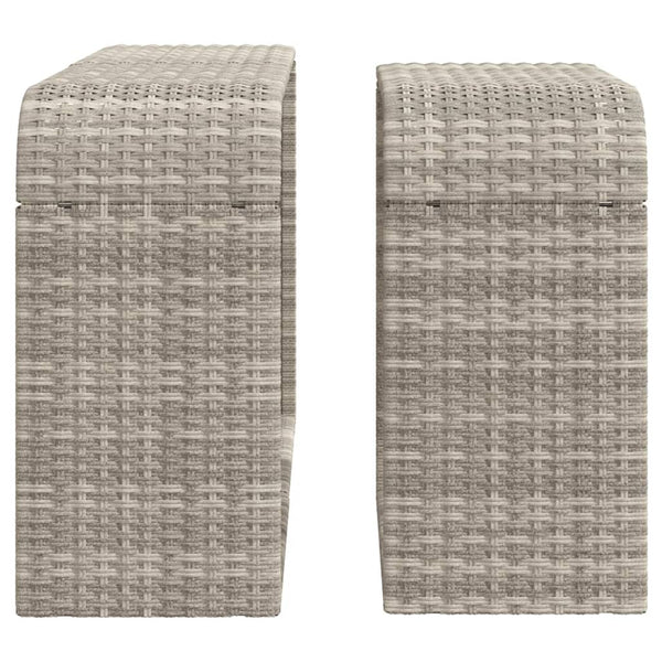 Poly Rattan Outdoor Regale, 2er-Set Hellgrau