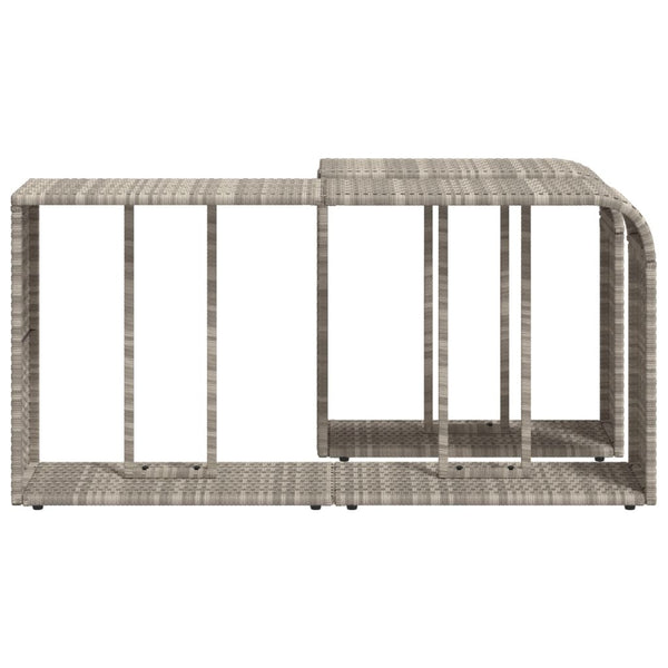 Poly Rattan Outdoor Regale, 2er-Set Hellgrau
