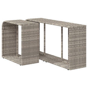 Poly Rattan Outdoor Regale, 2er-Set Hellgrau