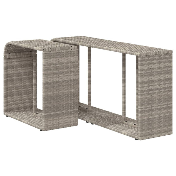 Poly Rattan Outdoor Regale, 2er-Set Hellgrau