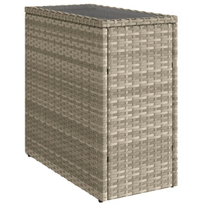 Garten Beistelltisch Poly Rattan mit Glasplatte