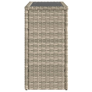 Garten Beistelltisch Poly Rattan mit Glasplatte