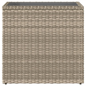 Garten Beistelltisch Poly Rattan mit Glasplatte