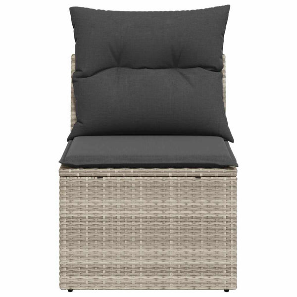 Gartensessel Hellgrau Poly Rattan mit Kissen
