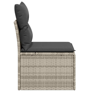 Gartensessel Hellgrau Poly Rattan mit Kissen
