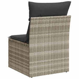 Gartensessel Hellgrau Poly Rattan mit Kissen