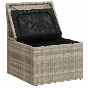 Gartensessel Hellgrau Poly Rattan mit Kissen