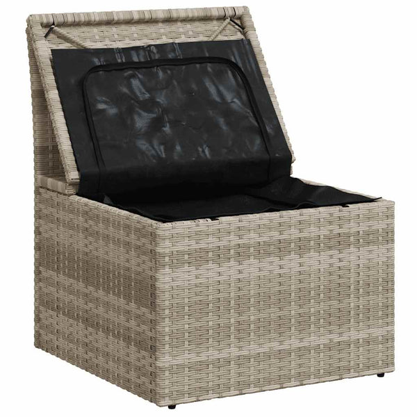 Gartensessel Hellgrau Poly Rattan mit Kissen