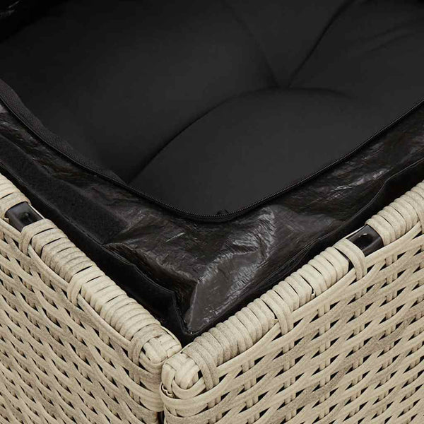 Gartensessel Hellgrau Poly Rattan mit Kissen