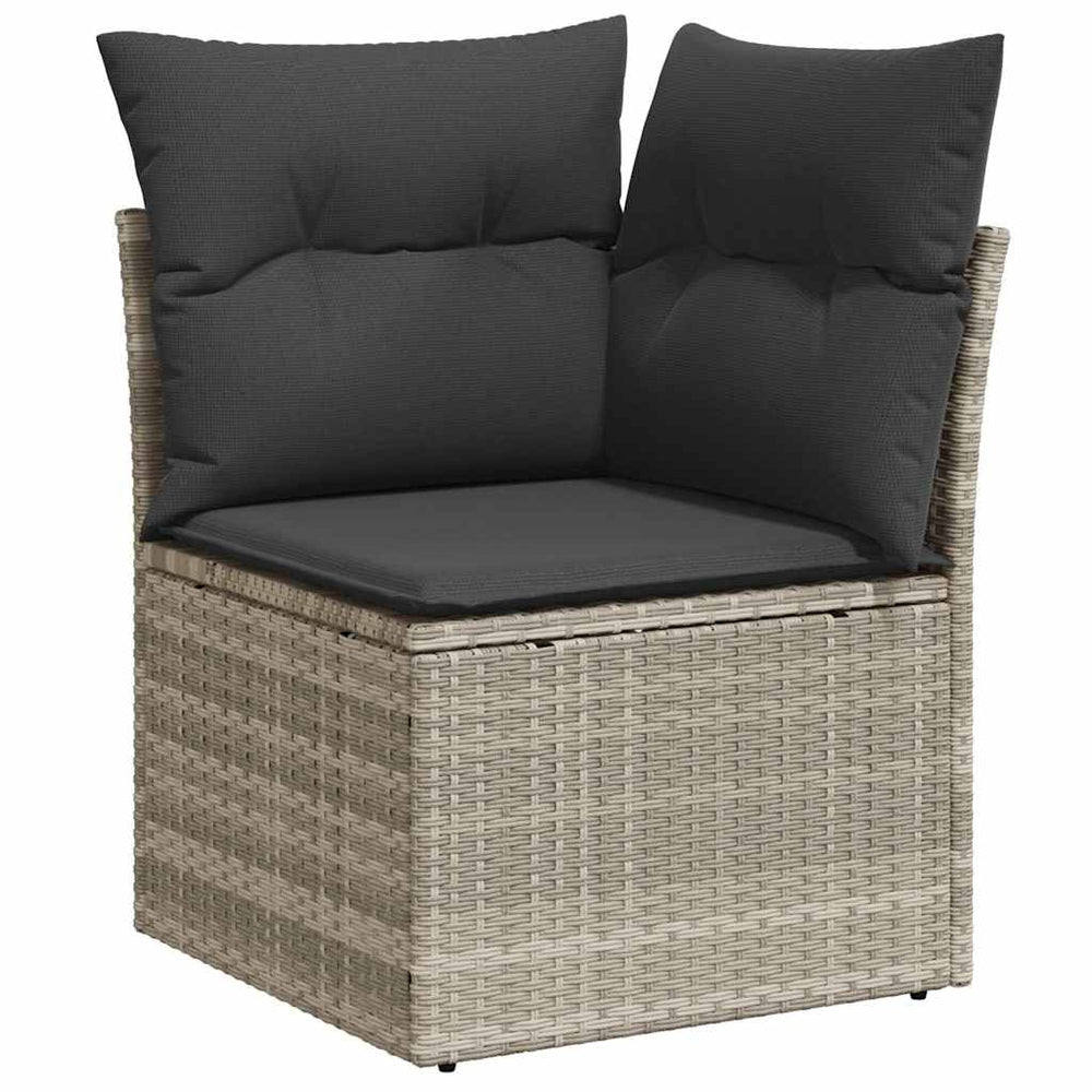 Garten Ecksofa mit Kissen Hellgrau