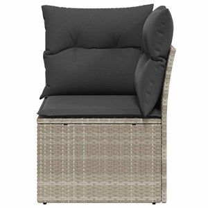 Garten Ecksofa mit Kissen Hellgrau