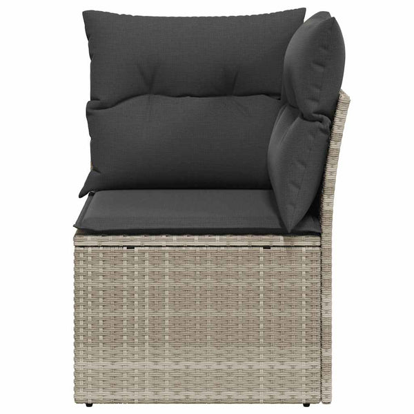 Garten Ecksofa mit Kissen Hellgrau