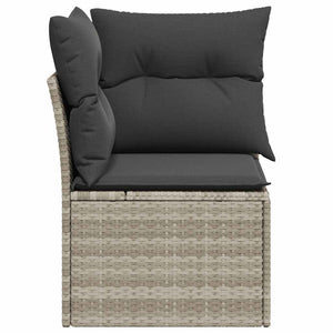 Garten Ecksofa mit Kissen Hellgrau