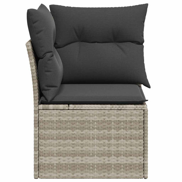 Garten Ecksofa mit Kissen Hellgrau