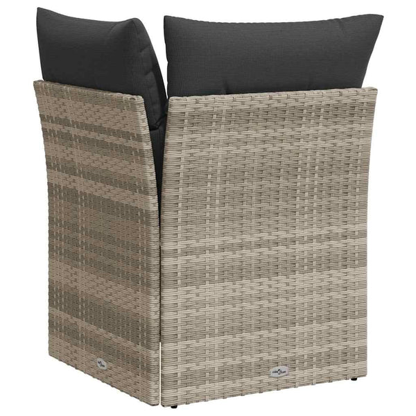 Garten Ecksofa mit Kissen Hellgrau