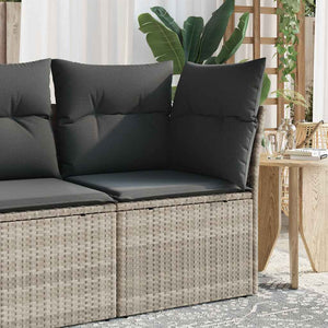 Garten Ecksofa mit Kissen Hellgrau