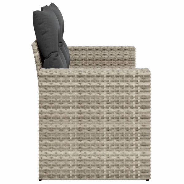 vidaXL Canapé de jardin 2 places avec coussins Gris clair résine tressée