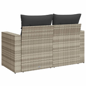 vidaXL Canapé de jardin 2 places avec coussins Gris clair résine tressée