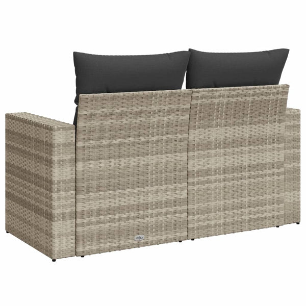 vidaXL Canapé de jardin 2 places avec coussins Gris clair résine tressée