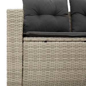 vidaXL Canapé de jardin 2 places avec coussins Gris clair résine tressée