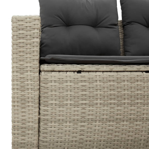 vidaXL Canapé de jardin 2 places avec coussins Gris clair résine tressée