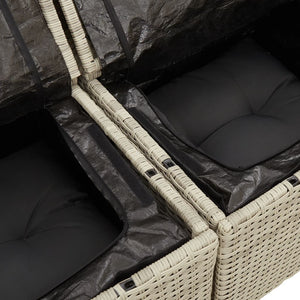 vidaXL Canapé de jardin 2 places avec coussins Gris clair résine tressée