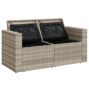 vidaXL Canapé de jardin 2 places avec coussins Gris clair résine tressée