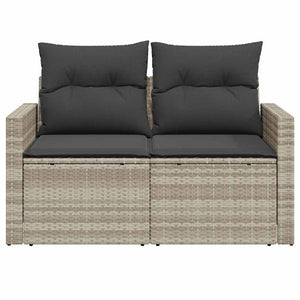 vidaXL Canapé de jardin 2 places avec coussins Gris clair résine tressée