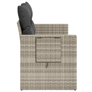 vidaXL Canapé de jardin 2 places avec coussins Gris clair résine tressée