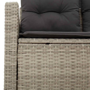 vidaXL Canapé de jardin 2 places avec coussins Gris clair résine tressée