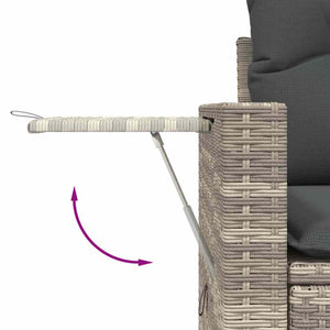 vidaXL Canapé de jardin 2 places avec coussins Gris clair résine tressée