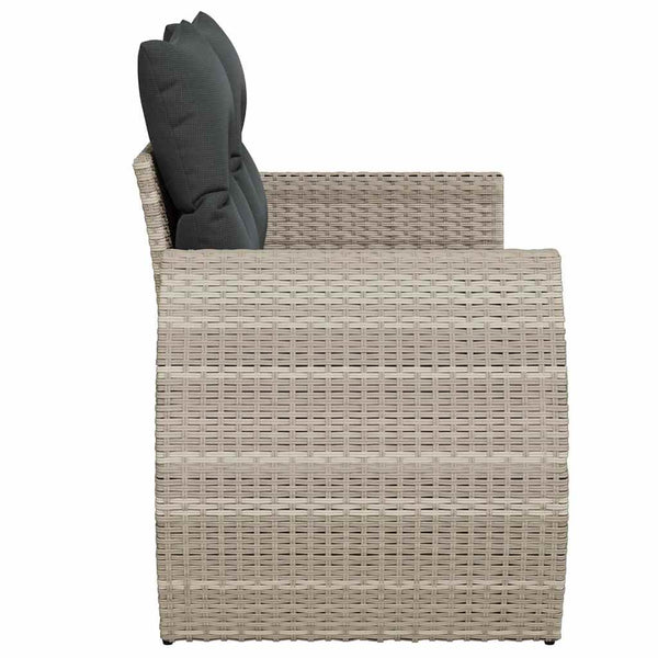 vidaXL Canapé de jardin 2 places avec coussins Gris clair résine tressée