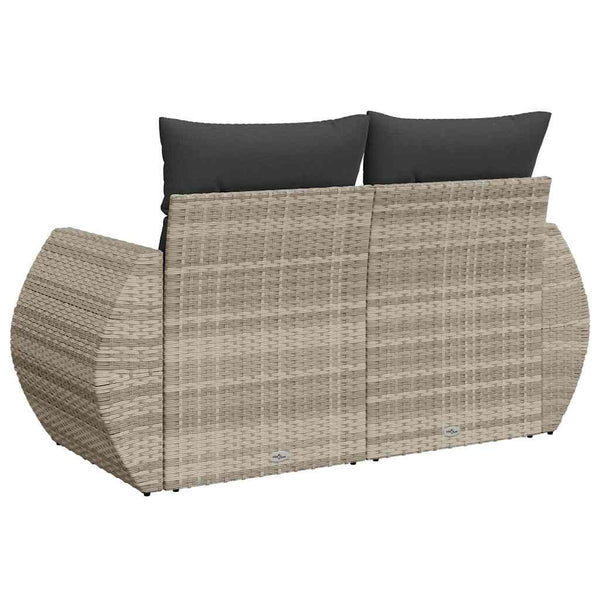 vidaXL Canapé de jardin 2 places avec coussins Gris clair résine tressée
