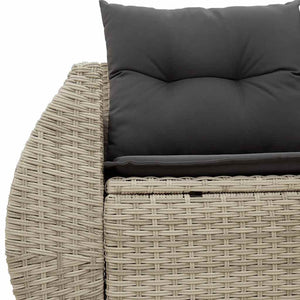 vidaXL Canapé de jardin 2 places avec coussins Gris clair résine tressée