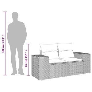 vidaXL Canapé de jardin 2 places avec coussins Gris clair résine tressée