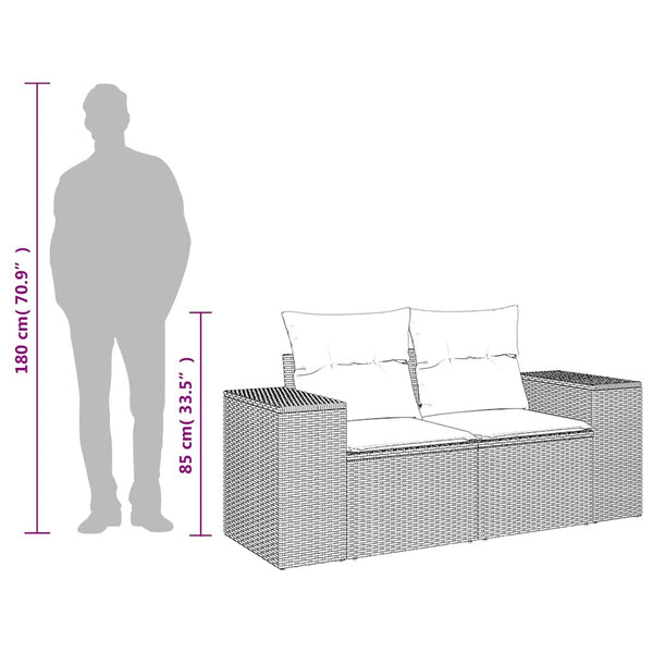 vidaXL Canapé de jardin 2 places avec coussins Gris clair résine tressée