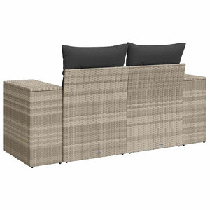 vidaXL Canapé de jardin 2 places avec coussins Gris clair résine tressée