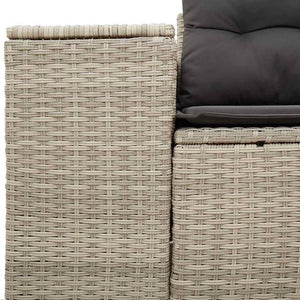 vidaXL Canapé de jardin 2 places avec coussins Gris clair résine tressée